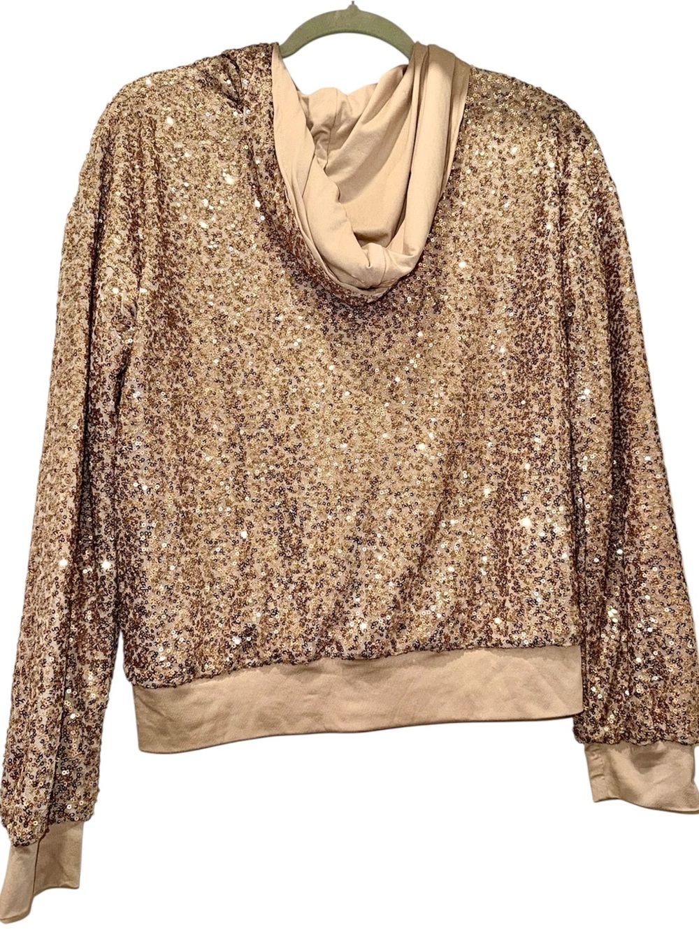 Blumin Apparel, Gold Sequin Bomber Jacket With Hood! SMALL. BRAND NEW W/ TAGS!🏷️ - Picture 9 of 9